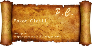 Pakot Cirill névjegykártya