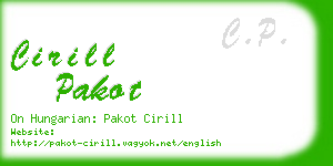 cirill pakot business card